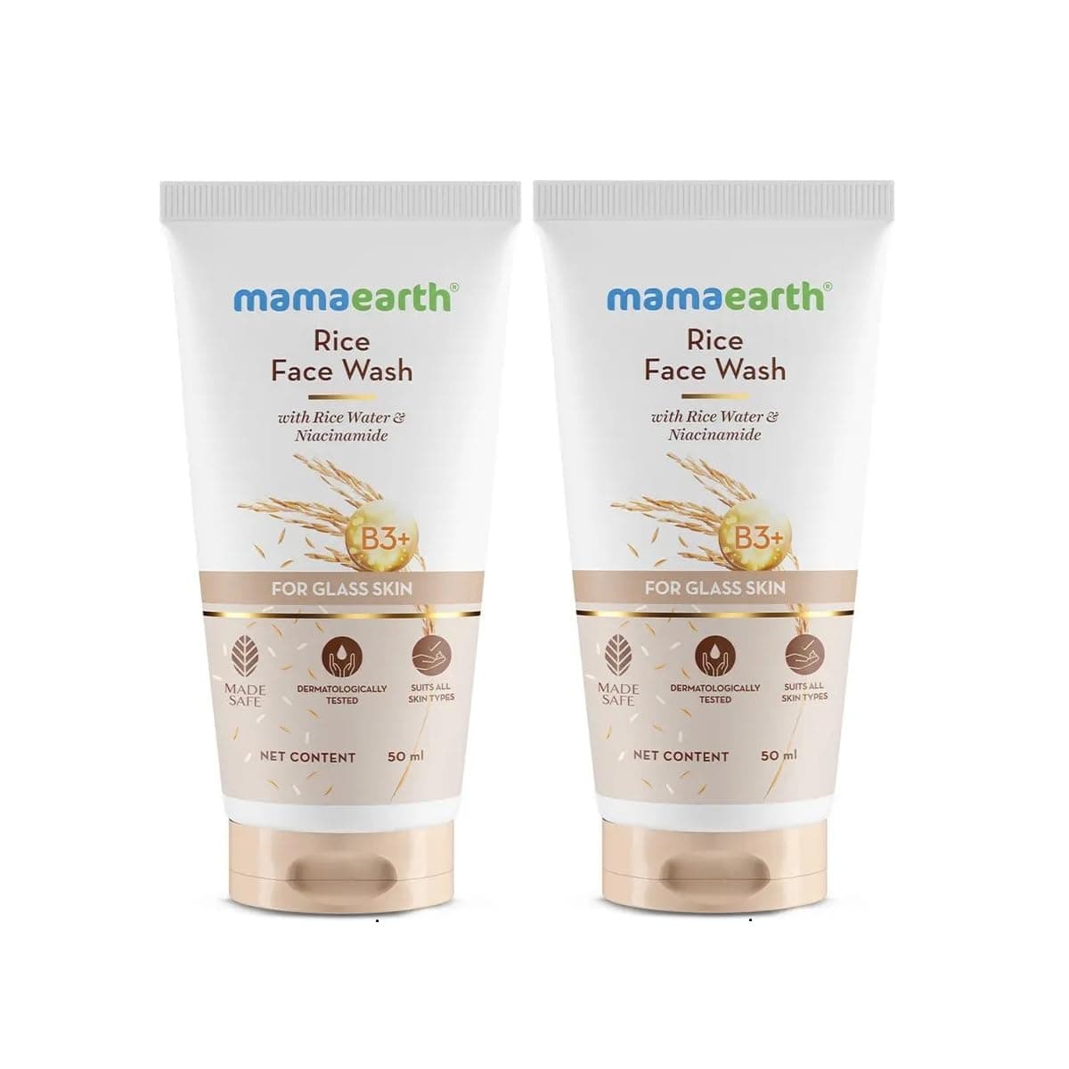 Mamaearth Rice Face Wash With Rice Water & Niacinamide for Glass Skin
