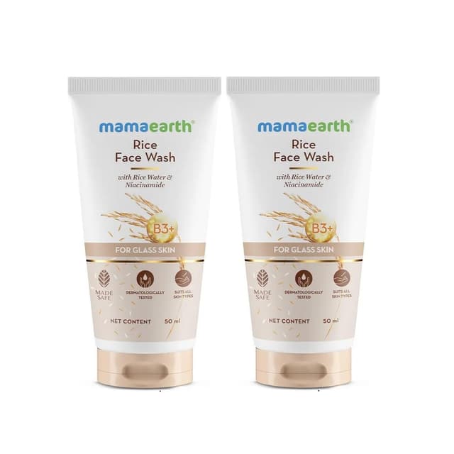 Mamaearth Rice Face Wash With Rice Water & Niacinamide for Glass Skin