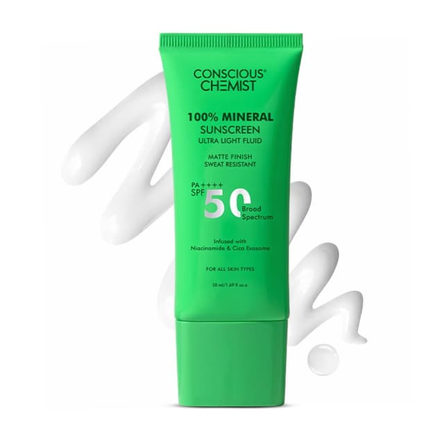 100% Mineral Sunscreen SPF 50 PA++++ Ultra Light Fluid