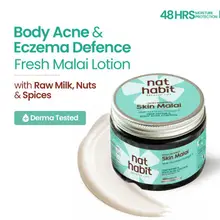 Nat Habit Multi Nut Shea Omega3 Malai Body Butter for Dry Skin & Body Acne 48 HR Moisture