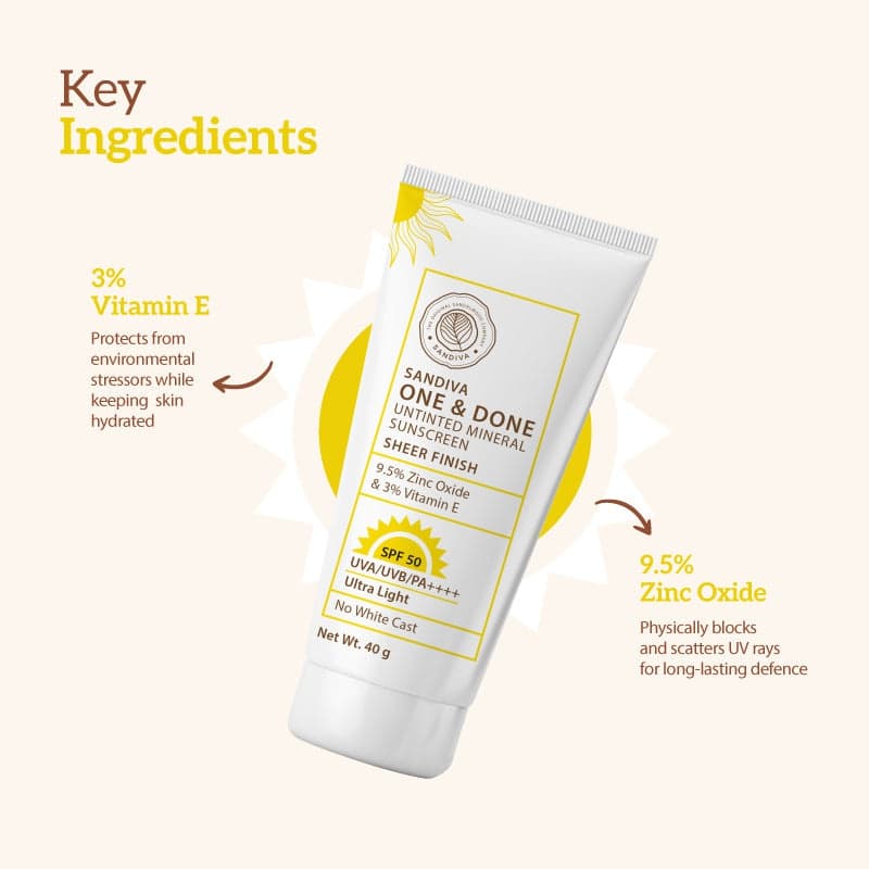 Sandiva One & Done Untinted Mineral Sunscreen SPF 50 - Sheer Finish