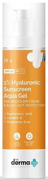 The Derma Co 1% Hyaluronic Sunscreen Aqua Gel SPF 50 PA++++