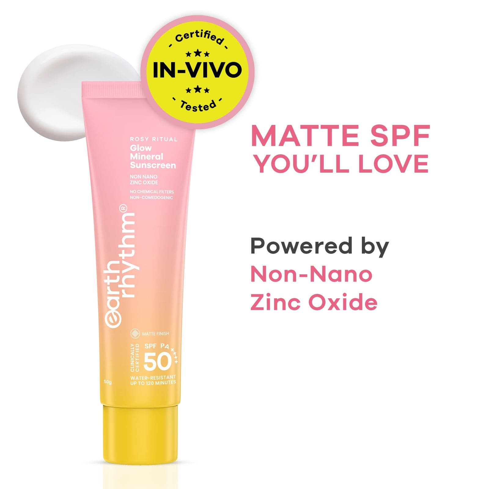 Earth Rhythm Rosy Ritual Glow Mineral Matte Sunscreen SPF 50 Pa++++