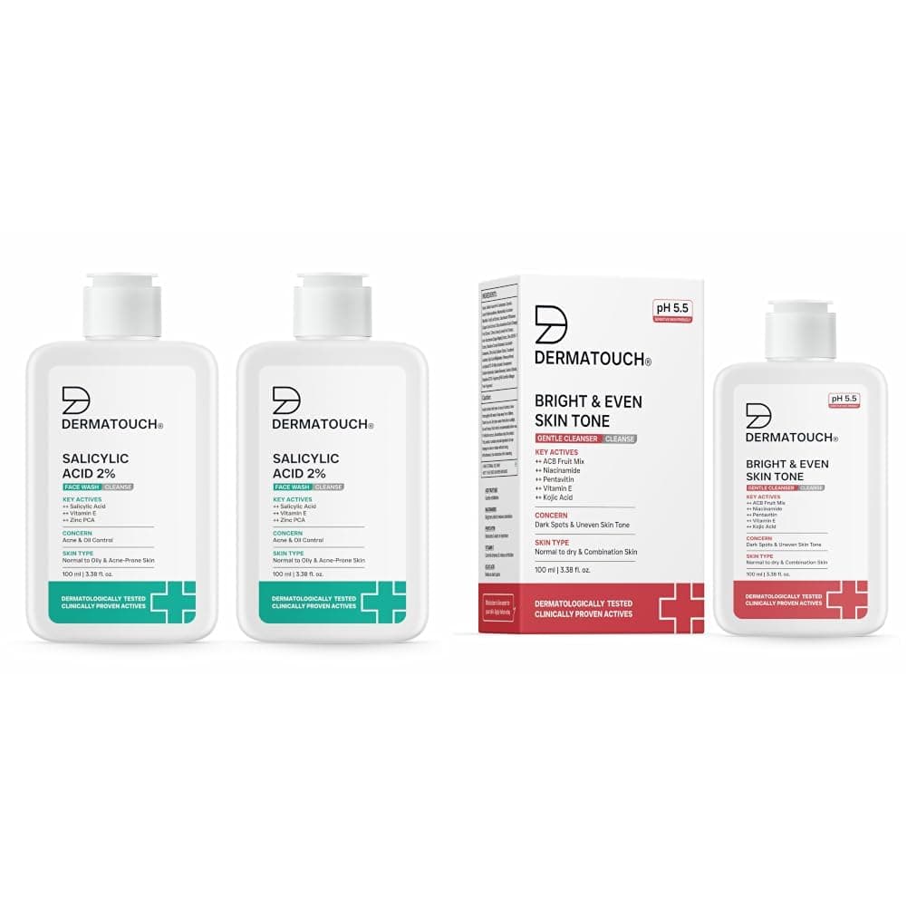 DERMATOUCH Oily Skin Gentle Face Wash for Excess Oil, Acne & Clogged Pores