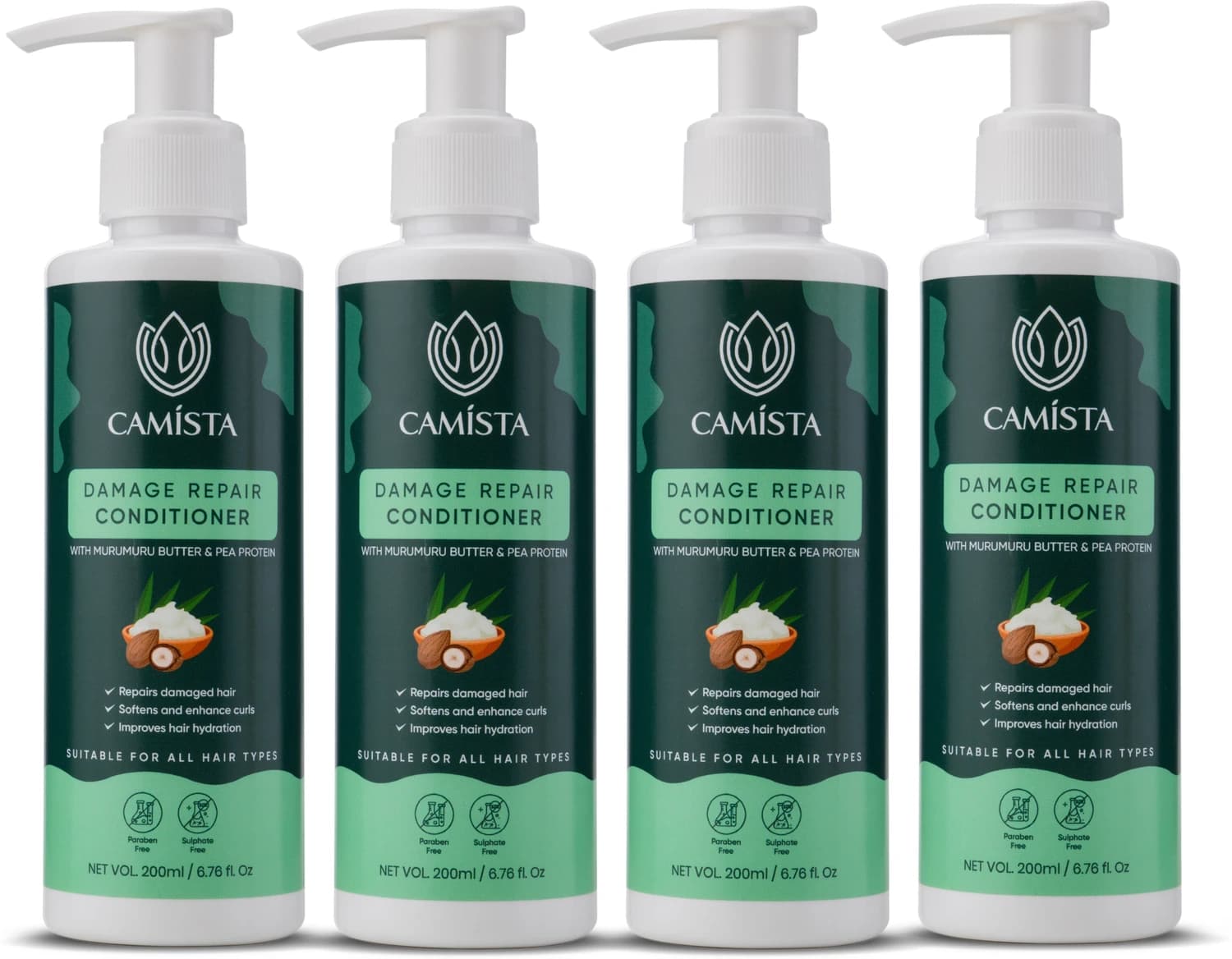 CAMISTA Damage Repair Conditioner with Murumuru Butter & Pea Protein for Frizzy Hair