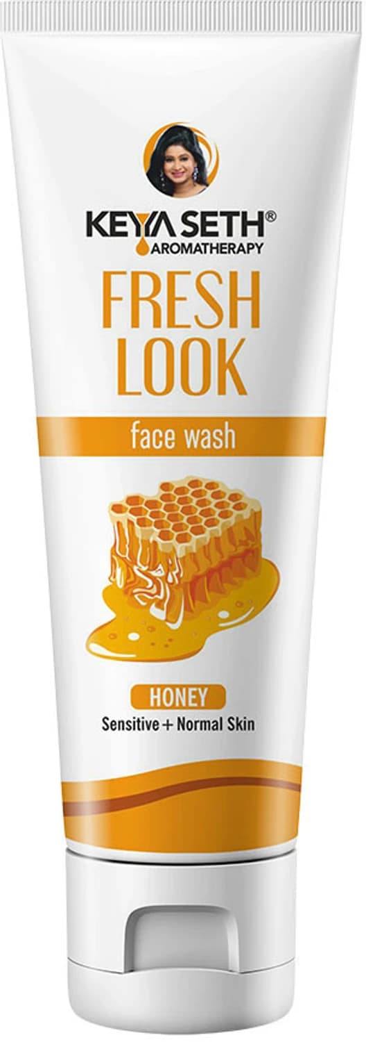 KEYA SETH AROMATHERAPY Fresh Look Honey Gel Refreshing Foaming Soothes Inflamed Skin Enriched with Honey & Pure Essential Oil For All Skin Type, 100ml Face Wash