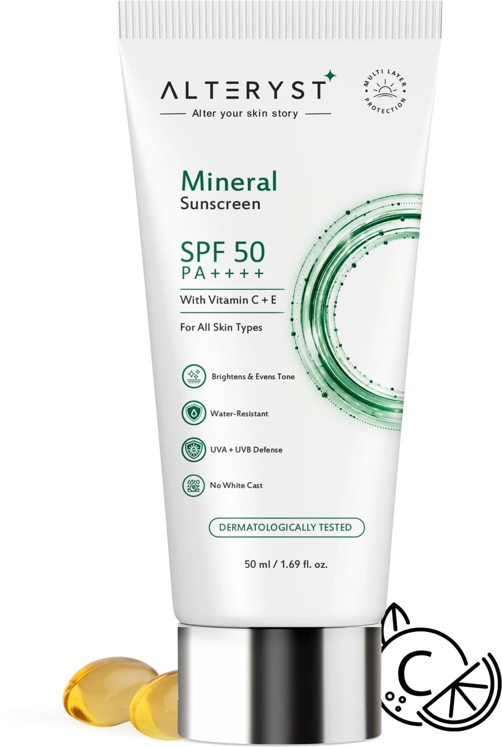 Alteryst Vitamin C & E Mineral Sunscreen SPF 50 PA+++